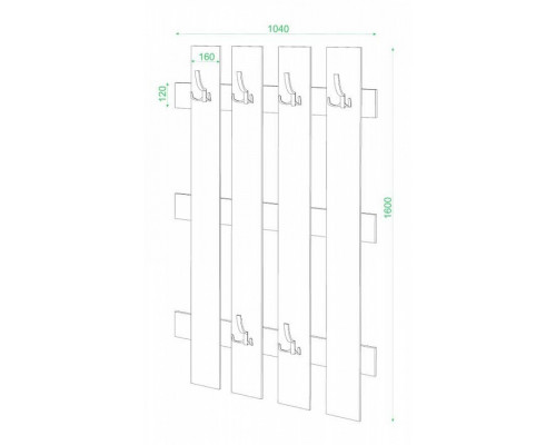 Вешалка настенная Домино СТ-280