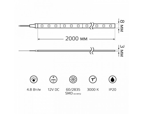 Лента светодиодная Gauss Basic BT003