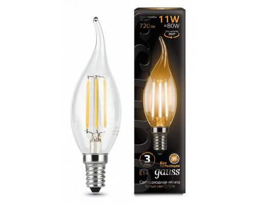 Лампа светодиодная Gauss LED Filament E14 11Вт 2700K 104801111