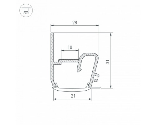 Профиль для контурной подсветки натяжного потолка Arlight STRETCH 040701