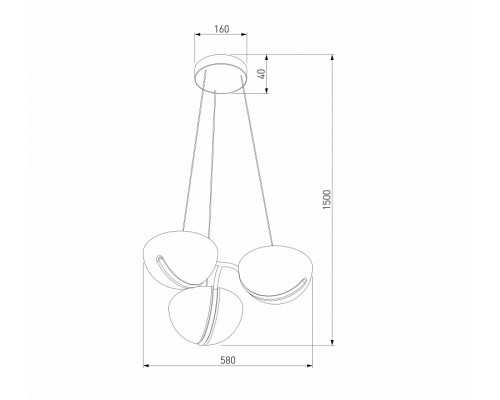 Подвесная люстра Eurosvet Emisfero 50083/3 LED золото