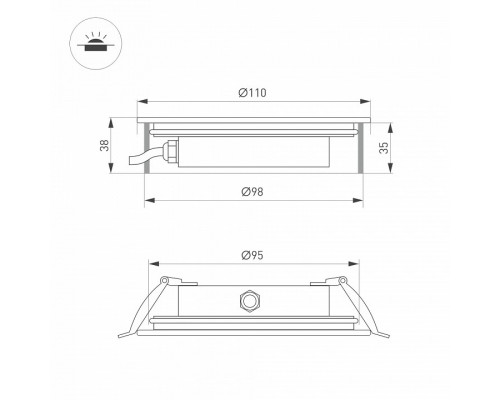 Встраиваемый в дорогу светильник Arlight ART-GROUND-SLIM 038163