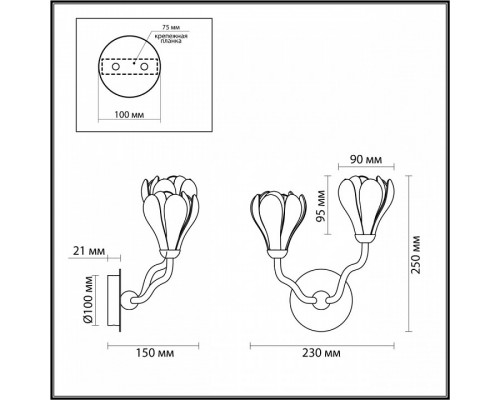 Бра Odeon Light Gardi 5090/2W