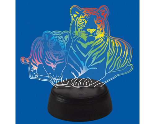 Зверь декоративный Uniel ULI-M508 RGB/3AA TIGER FAMILY/BLACK UL-00008403