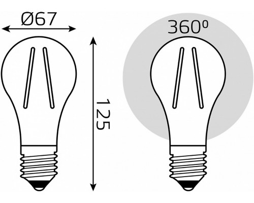 Лампа светодиодная Gauss Filament E27 30Вт 2700K 102902130
