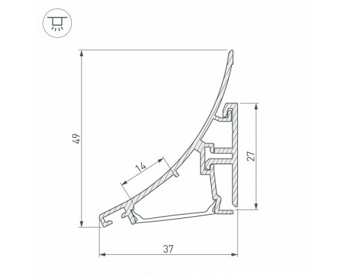 Профиль Arlight KARNIZ-R-2000 ANOD 021649