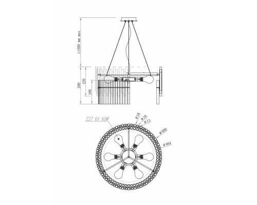 Подвесной светильник Maytoni Coliseo MOD135PL-06BS