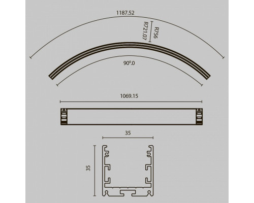 Профиль накладной Maytoni Led strip ALM-3535R-B-IN-90°-1.5M