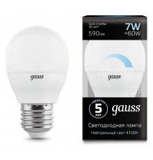 Лампа светодиодная Gauss LED Globe-dim E27 7Вт 4100K 105102207-D