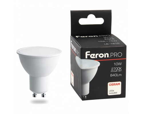 Лампа светодиодная Feron Lb 1610 GU10 10Вт 6400K 38163