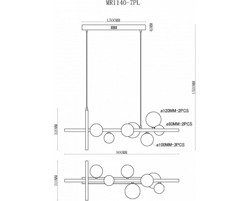 Подвесная люстра MyFar George MR1140-7PL