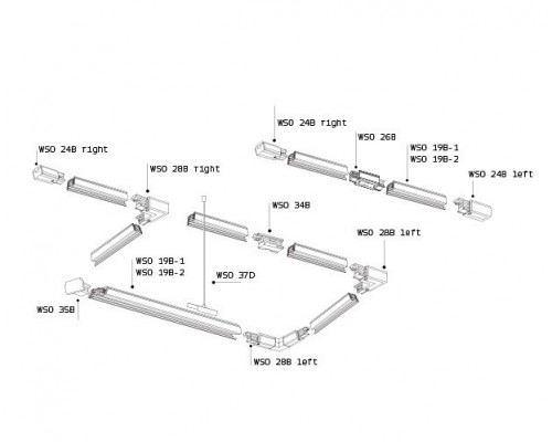 Трек накладной Italline WSO WSO 19B-1 white