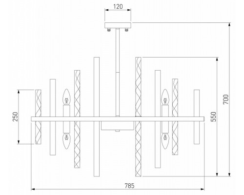 Люстра на штанге Bogate's Hollis 367/12 Smart