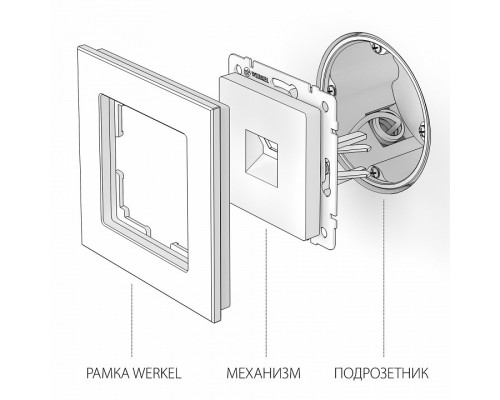 Розетка телефонная RJ-11 без рамки Werkel слоновая кость W1182003