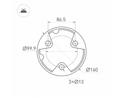 Наземный низкий светильник Arlight LGD-FRESNEL-BOLL 045539