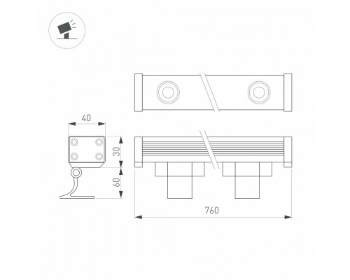 Настенно-потолочный прожектор Arlight AR-LINE-760-18W 051762