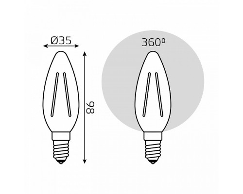 Лампа светодиодная Gauss Filament E14 13Вт 4100K 103801213