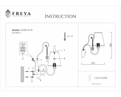 Бра Freya Adelaide FR2306-WL-01-W