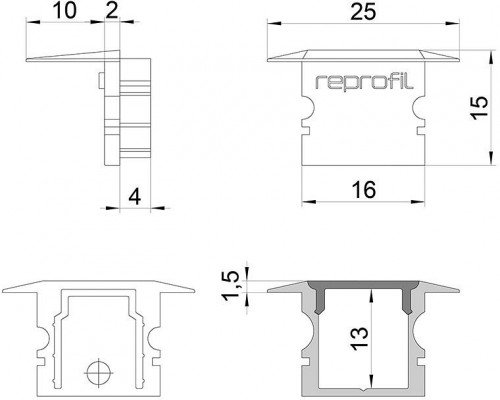 Набор из 10 заглушек для профиля Deko-Light P-ET-02-10 978130