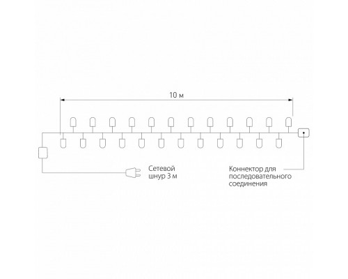 Гирлянда Нить Eurosvet 400-101 400-101 теплый белый