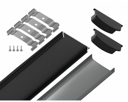 Профиль накладной гибкий Ambrella Light GP GP1600BK/BK