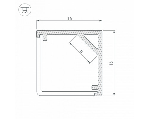 Профиль накладной угловой внутренний Arlight SL-KANT 037116