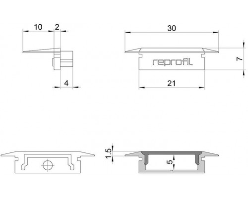 Набор из 10 заглушек для профиля Deko-Light P-ET-01-15 978111