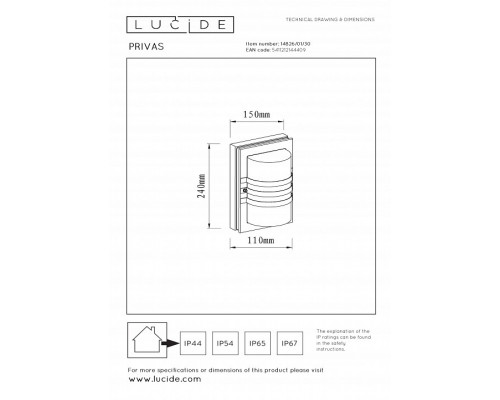 Накладной светильник Lucide Privas 14826/01/30