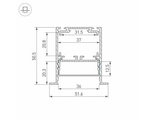 Профиль встраиваемый Arlight SL-LINIA 044682