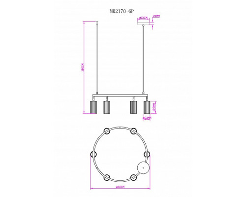 Подвесная люстра MyFar Alex MR2170-6P