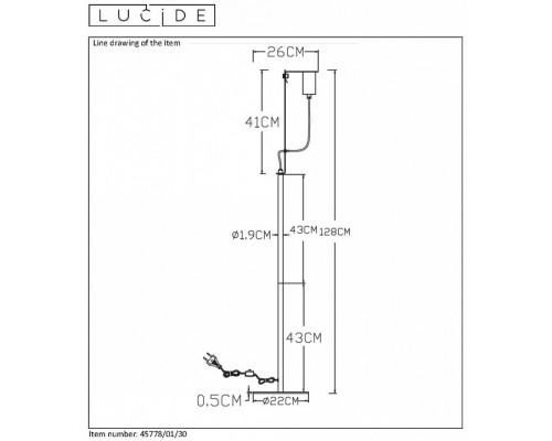 Торшер Lucide Malcolm 45778/01/30