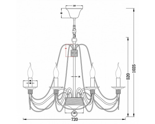 Подвесная люстра Freya Velia FR2046-PL-08-BR