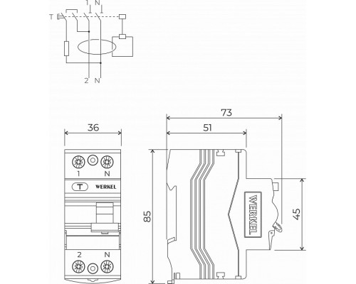 Устройство защитного отключения 1P Werkel  W812P404