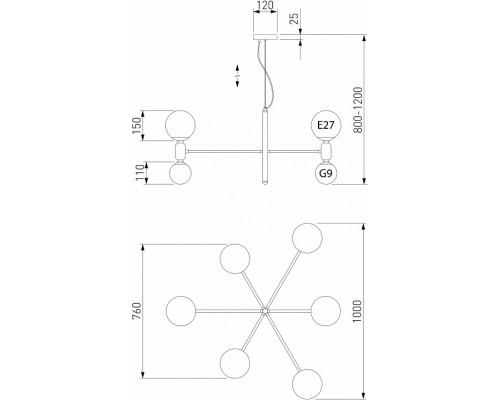 Подвесная люстра Eurosvet Bubble a063214