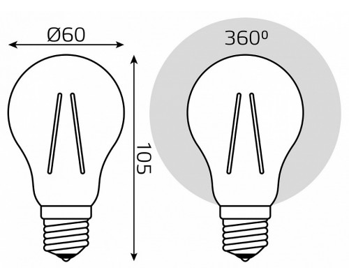 Лампа светодиодная Gauss Filament Elementary E27 9Вт 2700K 22219