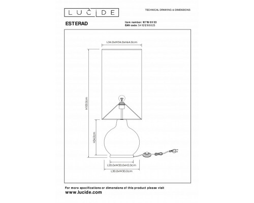 Торшер Lucide Esterad 10719/81/33