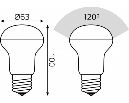 Лампа светодиодная Gauss R63 E14 8Вт 3000K 63218