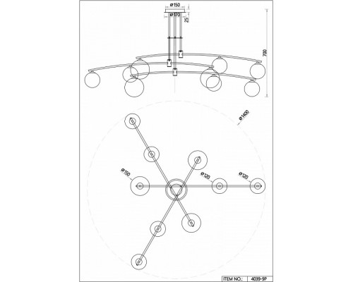 Люстра на штанге Favourite Equilibrium 4039-9P