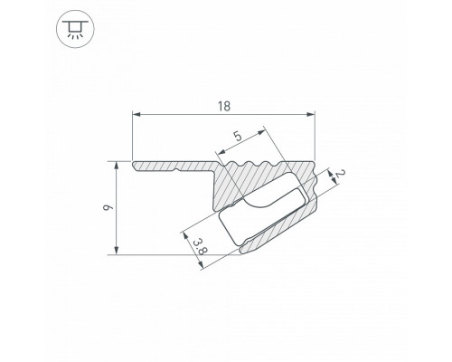 Профиль накладной угловой внутренний Arlight SL-KANT 038208