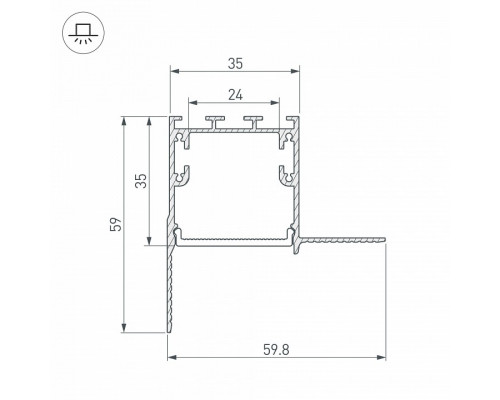 Профиль встраиваемый угловой внутренний Arlight FANTOM 027159