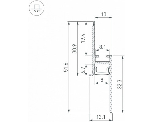 Профиль для плинтусов Arlight ARH-PLINTUS 043618