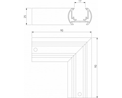 Соединитель угловой L-образный для треков накладных Elektrostandard Slim Magnetic a065259