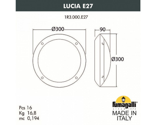 Накладной светильник Fumagalli Lucia 1R3.000.000.AYE27GN1