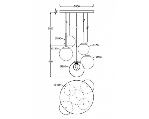 Подвесной светильник Maytoni Basic form MOD521PL-05G