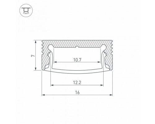 Профиль накладной Arlight SL-SLIM-H7-2000ANOD 023716