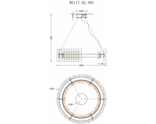 Подвесной светильник Wertmark Patricia WE117.02.303