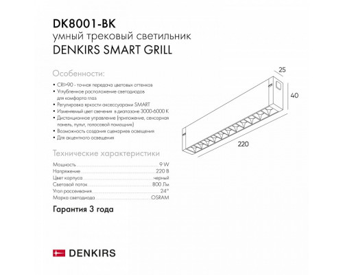 Накладной светильник Denkirs DK8001 DK8001-BK