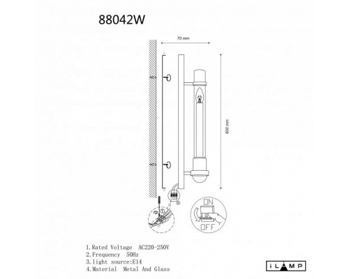 Бра iLamp Thor 88042W BR