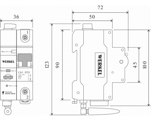 Автоматический выключатель 1P с Wi-Fi Werkel  W1001P6301