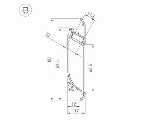 Профиль Arlight K-WALL-2000 ANOD 021716